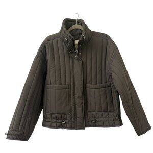 NWT Lucky Brand Vertical Quilted Bomber Jacket - Gunmetal - XL - MSRP $198